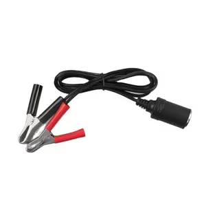 12V Car Cigar Lighter Socket To Alligator Clips Connector 6FT Car Battery Clamp-on Extension Power Cable
