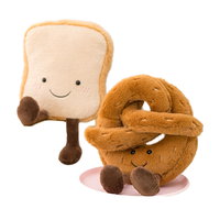 Jouet à mâcher en peluche en forme de pain et de croissant, jouet en peluche doux pour chiens, chats et petits animaux, pour le jeu quotidien