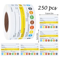 Étiquettes alimentaires rotatives dissolvables 2x3 pouces pour la sécurité en cuisine de restaurant, autocollants alimentaires hydrosolubles, rouleau de 250 unités