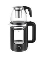 Samovar électrique numérique 2-en-1 sans fil avec contrôle de température, bouilloire à double paroi, appareil de cuisine domestique