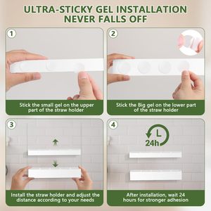 Ultra Sticky Reusable Tumbler Organizer <strong>Small</strong> Kitchen Container Acrylic Straw Holder Cabinet Door Wall Mounted <strong>Cupboard</strong> <strong>Storage</strong> - Product Image 4