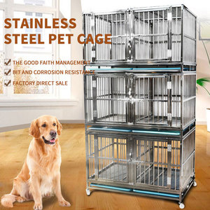 Stainless steel dog cage 2layer 3layer multi-layer cage boarding cage for large, medium-sized, dog kennel heavy duty dog crate