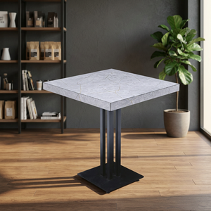 โต๊ะกาแฟไม้ทรงสี่เหลี่ยมทันสมัยพร้อมโครงเหล็กสแตนเลสและท็อปลายหินอ่อนสำหรับห้องนั่งเล่น เฟอร์นิเจอร์บ้าน - Product Image 3
