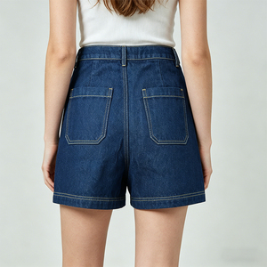 Shorts de Mezclilla para Mujer Huanqiu, Cintura Alta, a la Moda, Shorts de Mezclilla Casuales de Verano para Mujer, Corte Ajustado - Product Image 2
