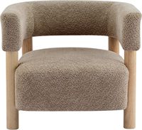 Fauteuil d'appoint moderne inclinable Home Carly avec dossier bas, structure en bois et coussin en tissu bouclé – Confort optimal pour salon et chambre