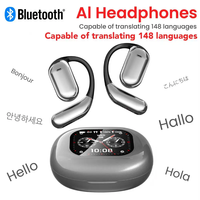 Nouveaux Écouteurs AI LCD Ows Traduction Vocale Instantanée en Ligne, Écouteurs Traducteurs AI en Temps Réel, 144 Langues
