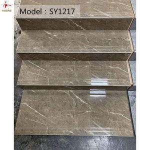 Piastrelle per Scale in Marmo Bianco Lucido Moderno di Foshan, Piastrelle in Porcellana a Tutta Massa per Gradini - Product Image 5