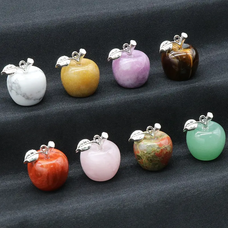 20mm pierre naturelle forme ronde charme guérison cristal gemme pierre fruits pendentif à breloque pour la fabrication de bijoux à bricoler soi-même