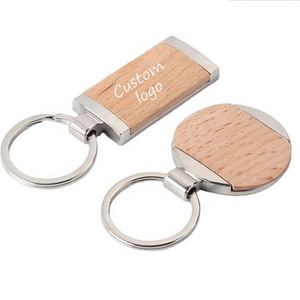Porte-clés en bois promotionnels avec impression UV et gravure laser, porte-clés souvenir, cadeaux promotionnels, anneaux porte-clés - Product Image 1
