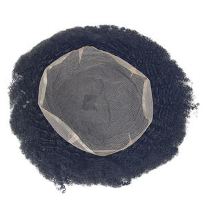 Pelucas de cabello humano de 8x10 para hombre, peluca de cabello natural con encaje completo, tupé afro negro, novedad - Product Image 2