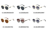 Lunettes de soleil rondes UV400 3792, logo personnalisé, lunettes de soleil métalliques rétro UV400, lunettes de conduite pour hommes, polarisées