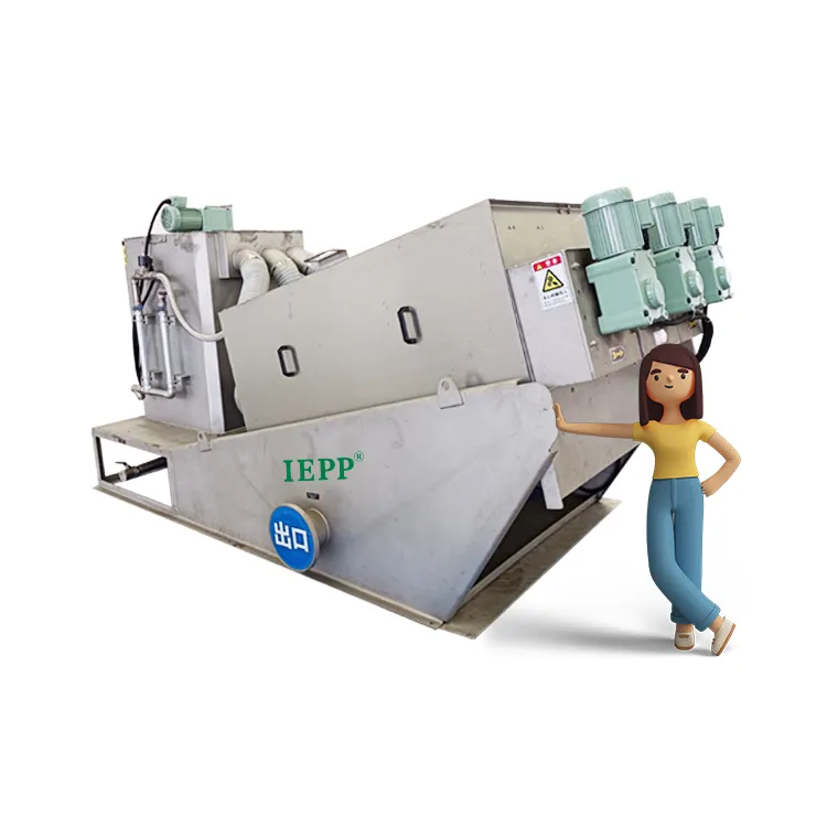 इपप चीन कारखाने थोक अपशिष्ट जल संयंत्र मशीनरी मिट्टी के पानी उपचार बहु डिस्क स्क्रू प्रेस तेल स्लेज डीहाइड्रेटर