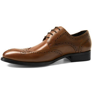 Zapatos Casuales Elegantes de Diseñador para Hombre, Oxfords con Estilo, Color Marrón Pulido Premium, Punta Cuadrada, Impermeables, con Cordones, que Aumentan la Estatura - Product Image 6