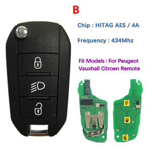 プジョー208用CN009055キーリモート2008 508 308 C3 (2017-2022) Aes 4A 433MHZ (ロゴなし) - Product Image 3