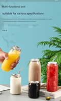Boîtes en plastique transparentes à ouverture manuelle avec couvercle à anneau pour eau, café, lait, soda, jus, boissons gazeuses, eau minérale, tequila, thé