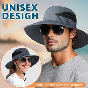 Cappello Premium UPF 50 + per uomo e donna 3 \ "cappello da pesca a tesa larga e da spiaggia con ricamo 3D con motivo mimetico Logo personalizzato - Product Image 4