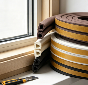 Guarnizione in espanso finestra EPDM per porta <span class=keywords><strong>e</strong></span> finestra a forma di finestra D isolamento acustico antivento striscia sigillante autoadesiva - Product Image 1