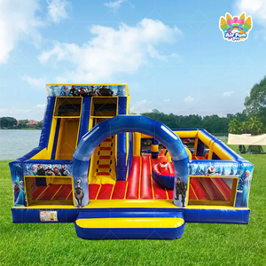 Château <span class=keywords><strong>gonflable</strong></span> <span class=keywords><strong>de</strong></span> parc d'attractions à thème dessin animé, combo château <span class=keywords><strong>de</strong></span> saut <span class=keywords><strong>gonflable</strong></span> Frozen - Product Image 1