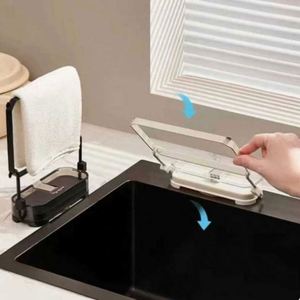 Home Kitchen Sink Strainer Basket Folded Design Flexible Strong Load-bearing Fine Mesh ABS Material Garbage Drain Rack Lid - Product Image 5