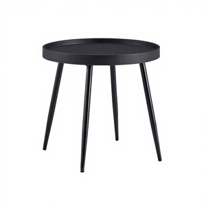 Scandinavian Modern <b>Side</b> <b>Table</b> Tea <b>Table</b> for Living Room Tray <b>Black</b> Metal Sofa <b>Side</b> <b>Table</b> - Product Image 2