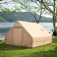 Qualité du fabricant 12 ㎡   Tente de camping gonflable avec fenêtre de toit et cheminée, résistante au vent et imperméable