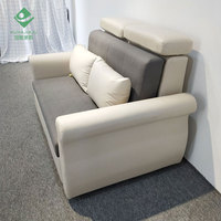 Vintage Leder 2 Sitz rot und weiß Couch Bett mit Schlaf bett verlängern konvertieren