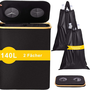 Contenedor de Reciclaje Plegable Doble de 140L para Cocina, 2 Bolsas Extraíbles, Cesto de Basura, Cesto de <span class=keywords><strong>Ropa</strong></span> Plegable - Product Image 1
