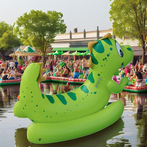 Bouée gonflable dinosaure personnalisable en PVC écologique avec taille et couleur ajustables, capacité 100 kg, accessoires de jeux aquatiques - Product Image 2
