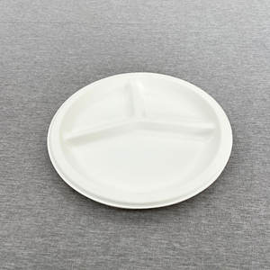 Forniture per feste di carta natalizia usa e getta compostabili stampate personalizzate all'ingrosso piatti per reni in polpa di piatto - Product Image 4