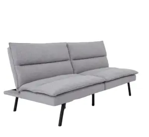 Nisco 3 Inch Memory Foam Small Split-back Sofa Grey Twin Futon Sofa Bed Futon Convertible Sofa Bed With Metal Leg