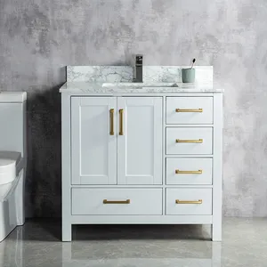 Competitive Price Floor Standing Modern Environmental Wood Bathroom Vanity Cabinet And Sink