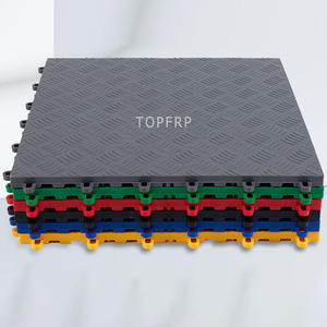 Checker Plate Pattern Showroom Floor Plastic Interlocking Car Repair Workshop Carreaux de sol PP Garage Flooring 400G - Product Image 2