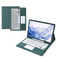 Untuk Samsung Tab S8 Plus X800 S8 +/S7 Plus T970/S7 FE T730 Tab S6 Lite Baki Pena dengan Sentuhan Sarung Keyboard Gigi Biru Dapat Dilepas