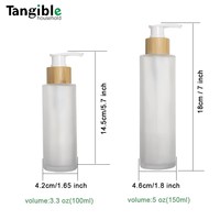Flacon en verre dépoli mat LXBC-627 avec pompe, conteneur cosmétique vide de 100 ml/150 ml pour emballage de sérum, crème et blush pour soins de la peau