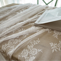 Nappe rectangulaire en dentelle blanche creuse de style français, 100% polyester, écologique, brodée, antidérapante, personnalisable, marque RUNXI