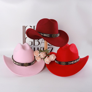 Sombrero de Vaquero de Poliéster con Ala Ancha, Protección Solar, Accesorio de Moda, Primavera 2025 - Product Image 3