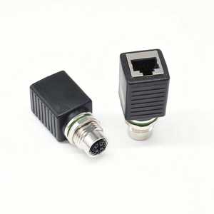M12 8 Pin X Code Mother to RJ45 Jack Straight <b>Adapter</b> Industrial Waterproof Aviation Electrical Circular <b>Connector</b> - Product Image 3