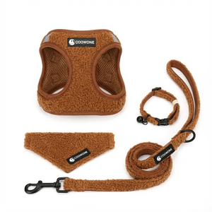 Arnés de Lujo para Perro de Peluche Sherpa, Conjunto de <span class=keywords><strong>Collar</strong></span> y Correa para Perro, Marca Privada, Arnés de Fácil Colocación - Product Image 1