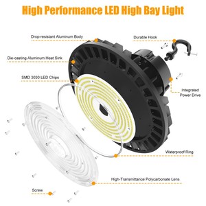 US stock <b>led</b> workshop <b>light</b> factory bay <b>light</b> <b>led</b> high bay <b>lights</b> garage bay <b>light</b> <b>led</b> warehouse lighting - Product Image 4