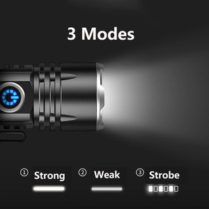 Smiling Shark Tactical <b>Flashlight</b> <b>Rechargeable</b> Zoomable Led White Light Outdoor Portable Spotlight - Product Image 2