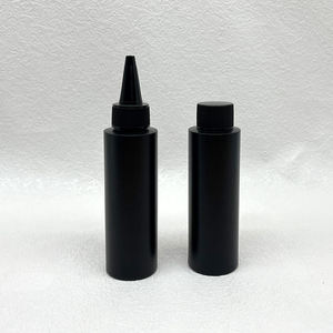 Bouteilles en HDPE noires bon marché en stock d'usine, 100 ml, noir mat, à presser, pour acétone, <span class=keywords><strong>liquide</strong></span> acrylique, monomère chimique, bouteilles en plastique HDPE - Product Image 1