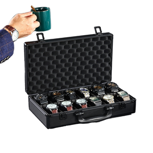 Luxury Protective 12 Slot Watch <b>Box</b> with Custom Logo Buckle Closure Wrist Watch Storage Case Gift <b>Box</b> - Product Image 1