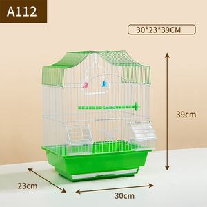 Cage à oiseaux en acier inoxydable pour perroquet Nid suspendu avec plateau anti-éclaboussures pour l'élevage d'oiseaux en plastique métallique - Product Image 2