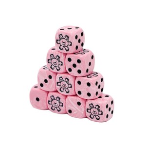 Enfants des étoiles 16mm jeu de dés couleur marbre foncé acrylique dés peints à la main motif dés pour jeu de Table - Product Image 3