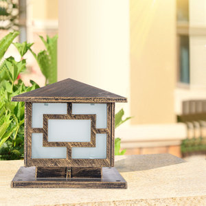 Lámparas de Columna para Exteriores, Cuadradas, de Bronce, LED E27, Montaje Empotrado, Iluminación para Jardín y Villa - Product Image 3