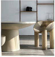 Table basse ronde en fibre de verre de Style nordique moderne avec Table en marbre Basse pour Bar Salon Salon Meubles