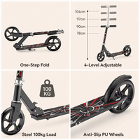 Trottinette En Gros pour Enfants à Guidon Réglable 2 Grandes Roues Cadre en Acier Robuste Trottinette Pliable pour Enfants