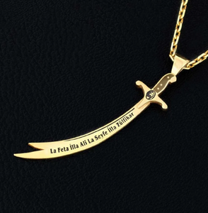 Collana con <span class=keywords><strong>Spada</strong></span> di Imam Ali Zulfiqar in Acciaio Inossidabile 316L Altamente Lucidato, Gioiello con <span class=keywords><strong>Spada</strong></span> Dhulfiqar, Regalo Islamico Molto Richiesto - Product Image 2