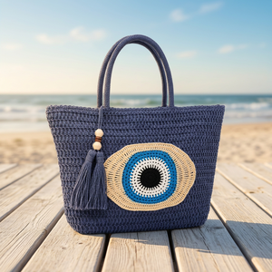 Custom Luxury Handwoven Straw <b>Tote</b> <b>Bag</b> Raffia Beach <b>Bag</b> with Tassel Wooden Beads <b>Summer</b> Resort Handbag for Women Gift - Product Image 6