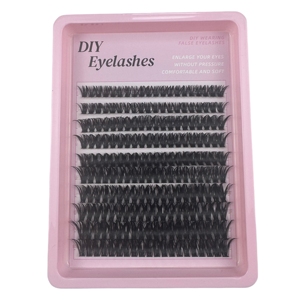 Cils en grappe individuels effet duveteux à pointes, logo personnalisé, longueurs mixtes, marque privée, cils en grappe 60D 80D 100D, vente en gros - Product Image 3